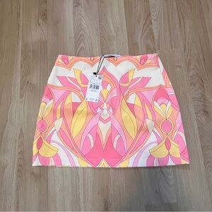Mango Pink and Yellow Patterned Skirt NWT